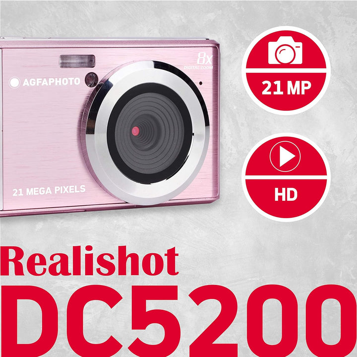 AGFA Photo Kompaktkamera DC5200, Rosa, Rosa