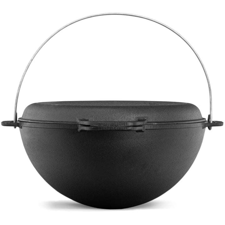 4BIG.fun 8L Schwenktopf Kazan Grill BBQ Camping Bräter Gusseisen Deckel-Bratpfanne Plow Tatarskij Gr