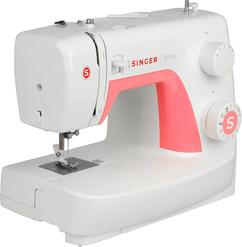 Singer Simple 3210 Freiarm-Nutzstich-Nähmaschine, weiss-rosa 30 X 40 X 17 Cm Weiss-rosa, 30 X 40 X 1