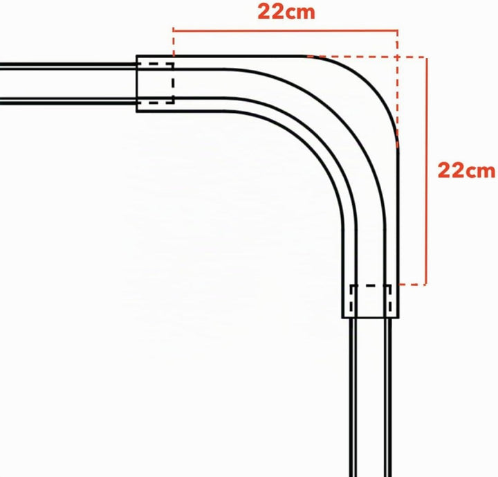 ABALON Angle, 90º oder 135º, Weiss, mit artikuliertem Master Carrier, elektrische vorhänge, elektris