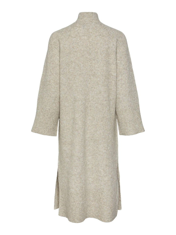 PIECES Damen Pcjade Ls Overs. High Neck Knit Dress Bc XL White Pepper/Pattern:melange, XL White Pepp