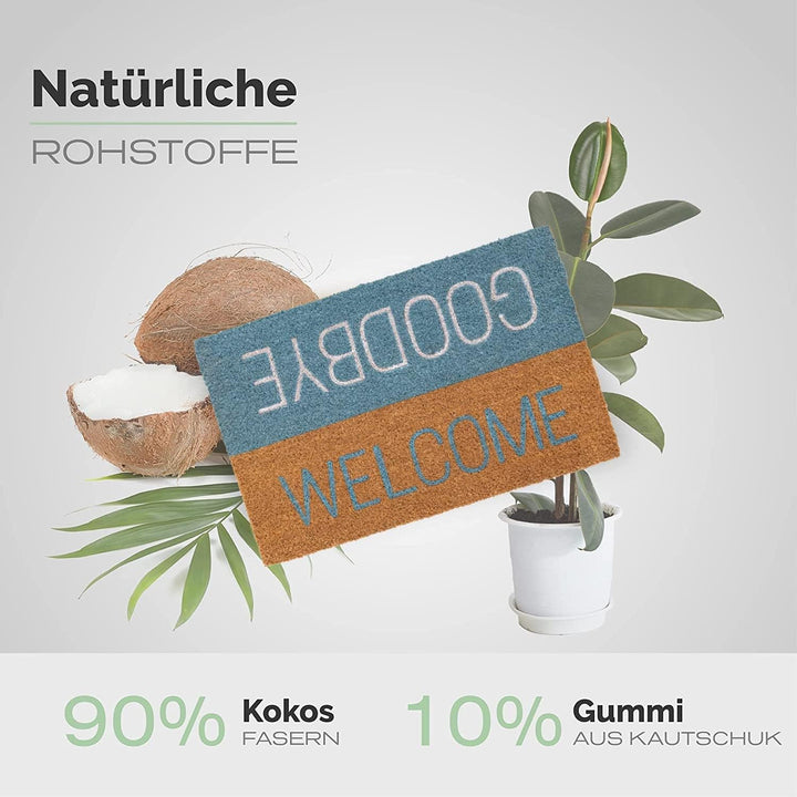 Entrando Fussmatte aus Kokos 40x60 cm - 20 Stillvolle Motiven - für aussen, robust, rutschfest - ide