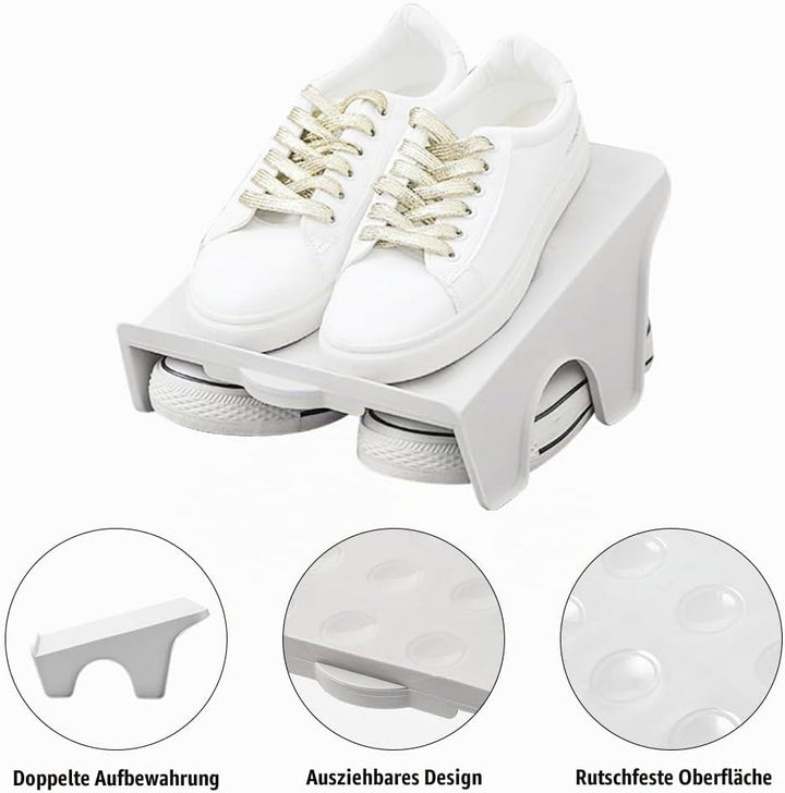 4 Stück rutschfest Schuhhalter, Schuhschlitz Organizer, Doppelschicht Schuhstapler Set 25 * 22 * 11.
