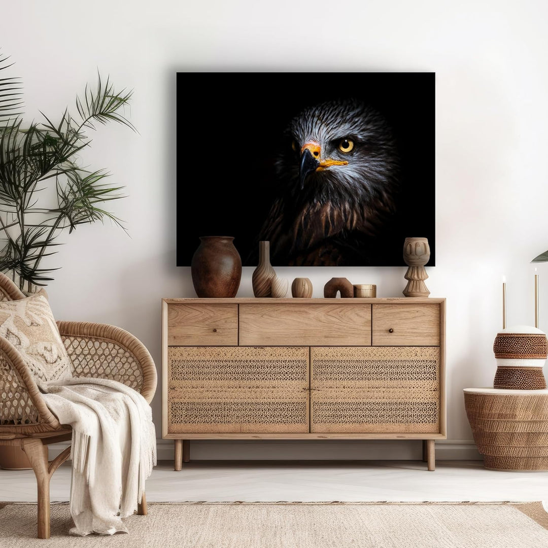 wandmotiv24 Leinwandbild Tiere 80x60cm, Querformat, Adler, Deko, Bilder auf Leinwand, Wanddeko, XXL