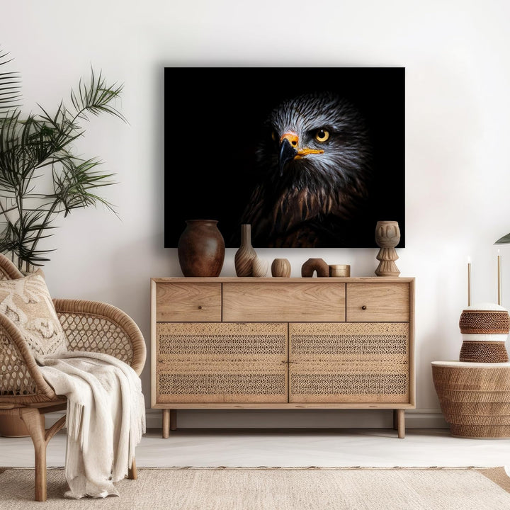 wandmotiv24 Leinwandbild Tiere 40x30cm, Querformat, Adler, Deko, Bilder auf Leinwand, Wanddeko, XXL