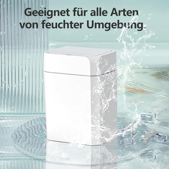 Automatischer Mülleimer 12L mit Sensor - Elektrischer Mülleimer mit Deckel für Küche, Bad, WC - Wass