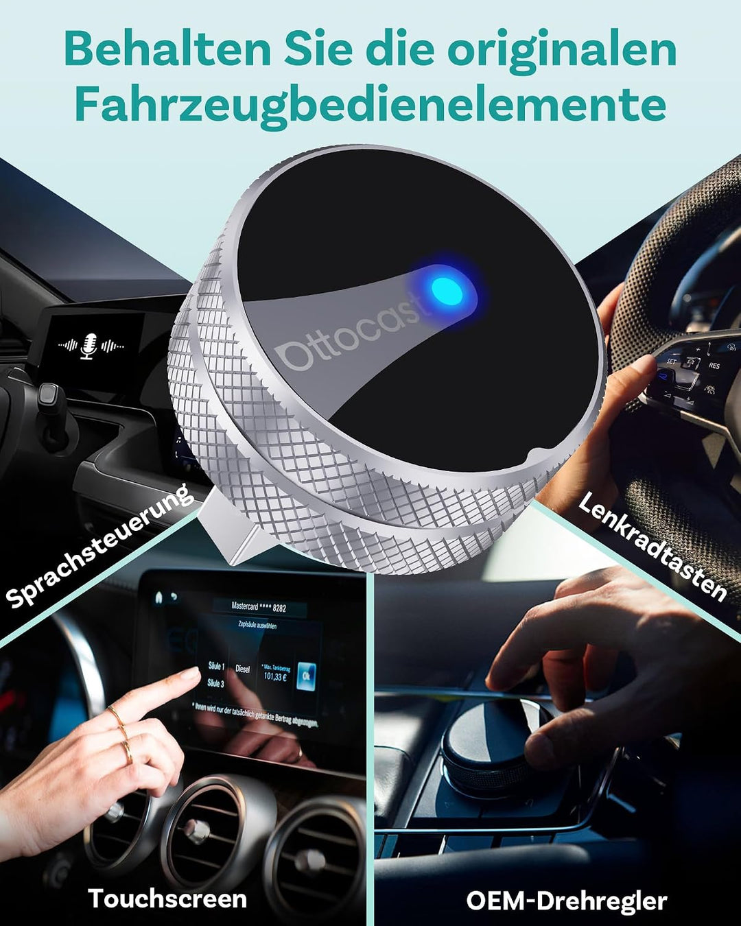 2026 OTTOCAST MINI Tube Wireless CarPlay &amp; Android Auto Adapter | Wired zu Wireless für iPhone &amp; And