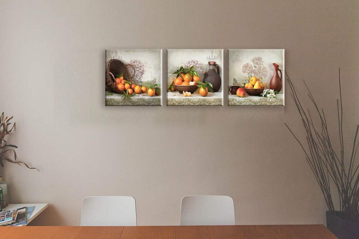 Piy Painting Wandbilder 3 Panel Fruchtbild Orange Bilder und Kunstdrucke auf Leinwand wasserdichte L