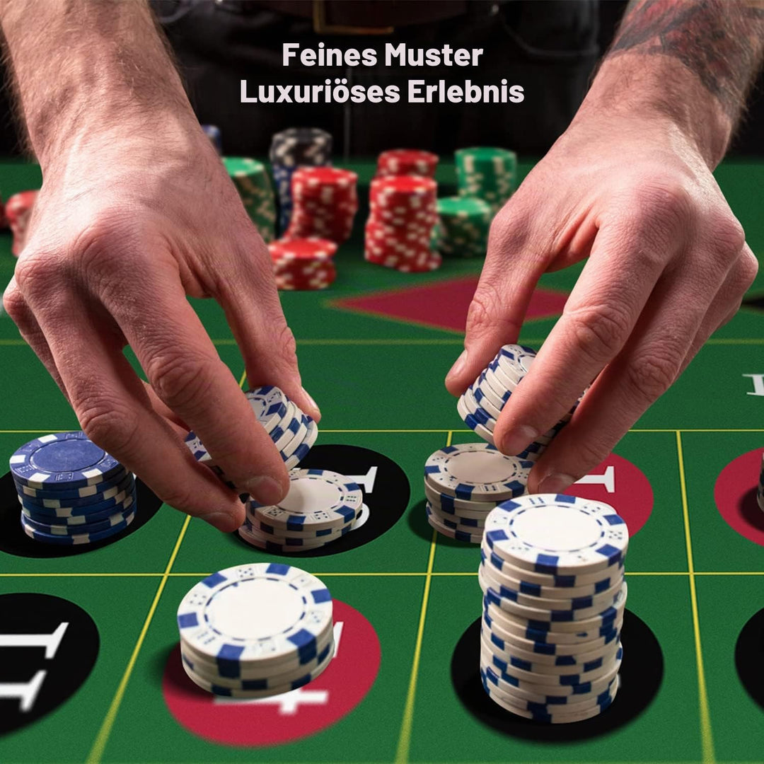 YUZPKRSI 177,8 x 88,9 cm Roulette Casino Matte Roll-up Pokermatte für Tisch mit Tragetasche, profess