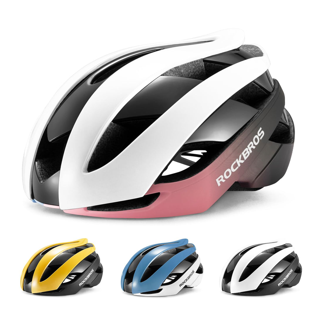 ROCKBROS Fahrradhelm Rennradhelm Leichter Radhelm M/L 55-61 cm Verstellbarer Allround-Helm Belüftung