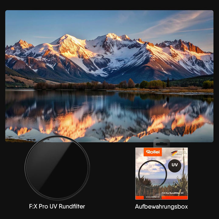 Rollei F:X Pro Rundfilter (52 mm, UV-Filter) Schraubfilter aus Gorilla®* Glas mit hoher Farbtreue un