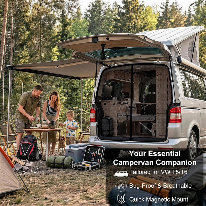 Moskitonetz für VW T5 T6 Heckklappe, Magnetisches Fliegengitter Camping für VW T5 / T6 Heckklappe, f