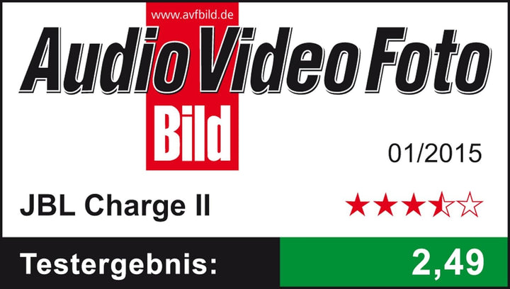 JBL Charge 2 Tragbarer Drahtloser Wireless Bluetooth Stereo-Lautsprecher mit Aufladbarer Batterie, 3