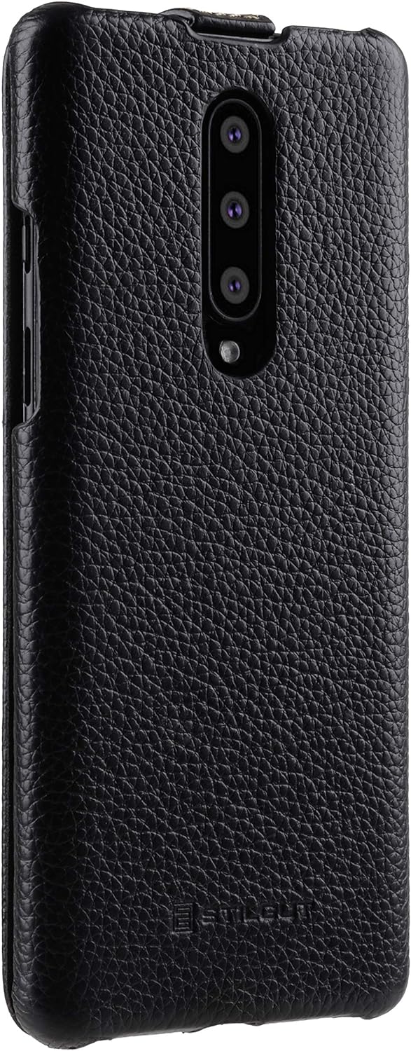 STILGUT UltraSlim entwickelt für OnePlus 8 Hülle aus Leder - OnePlus 8 Flip Case, Klapphülle, Handyh