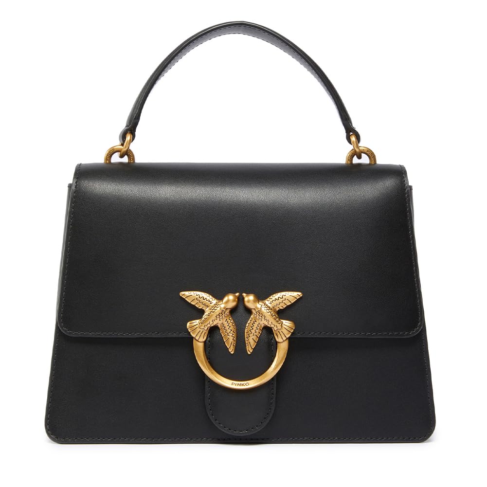 Pinko Damen Love One Top Handle Classic Li Tasche Z99q_schwarz-antique Gold, Z99q_schwarz-antique Go
