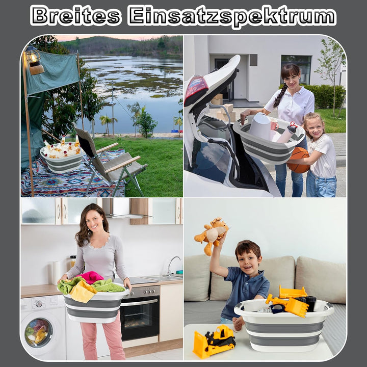 UISEBRT 26L Faltbarer Wäschekorb aus PP+TPE, Platzsparender Laundry Basket mit Griffen, Portable Was