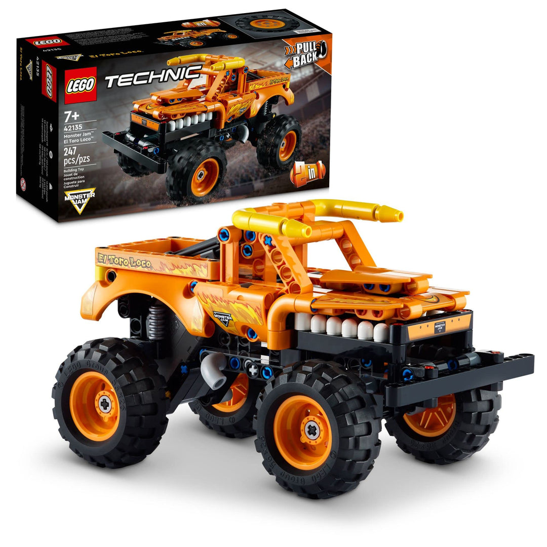 LEGO Technic Monster Jam El Toro Loco 42135 Model Building Kit; A 2-in-1 Pull-Back Toy for Kids Who