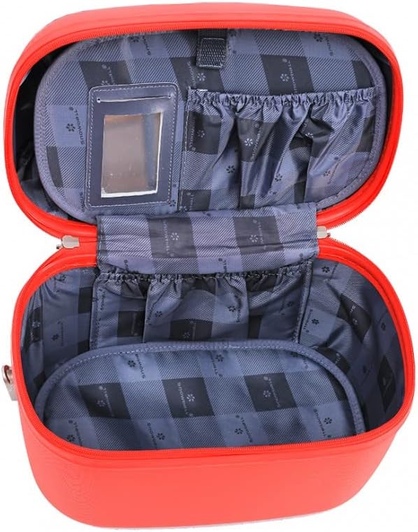 SNOWBALL - Kosmetiktasche SNOWBALL Dublin 34 x 24 cm ABS – Geschenkidee für Damen, Rot – Rot, Stoff,