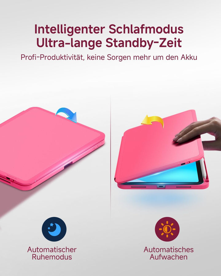CACOE iPad 11 Hülle mit Tastatur (A16) 2025 & iPad 10. Generation 10,9 Zoll, Magnetisch Abnehmbare K