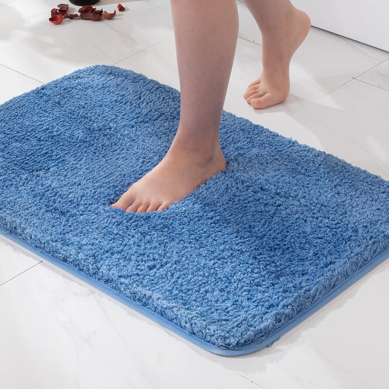 MIULEE Badematte Weiche Badteppich rutschfest Badvorleger Fussmatte Badzimmermatte Bettvorleger Flau