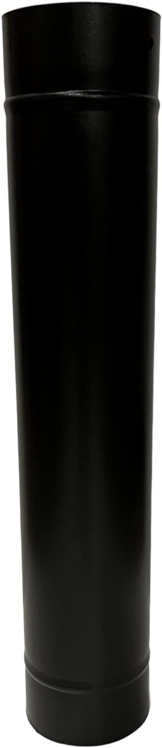 Ofenrohr Kaminrohr Rauchrohr Abgasrohr Durchmesser Ø 130 mm x 65cm / 90° Bogen Schwarz (130mm x 65cm