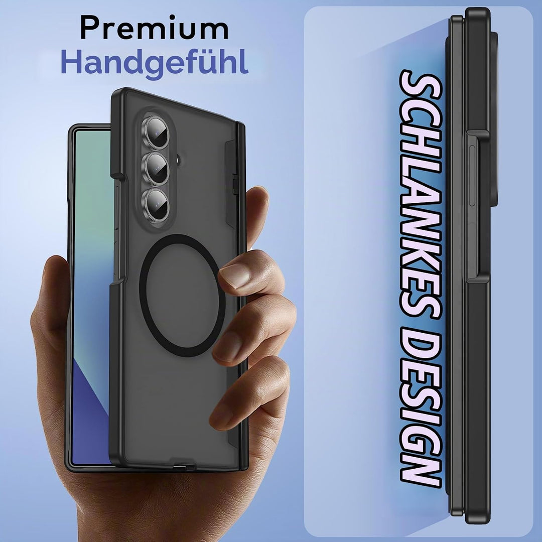für Samsung Galaxy Z Fold 7 Hülle [Kompatibel mit MagSafe] mit Displayschutzfolie &amp; Scharnier Schutz