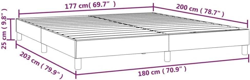 vidaXL Boxspringbett, Bettgestell mit Lattenrost, Bett Polsterbett mit Stützbeinen, Doppelbett Schla