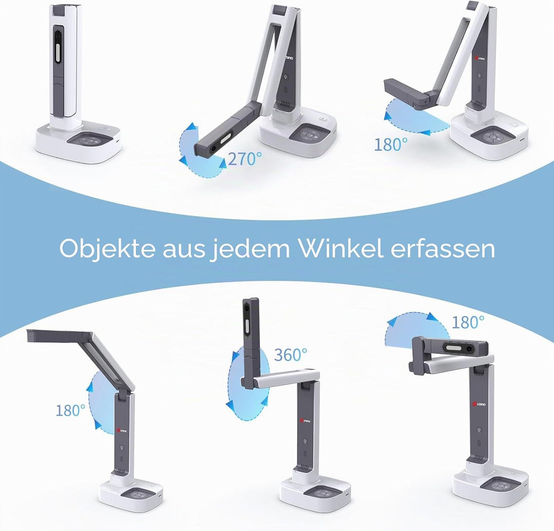 JOYUSING HDMI/USB Dual Mode 13MP Dokumentenkamera/Visualiser mit Licht für Fernunterricht, Webkonfer