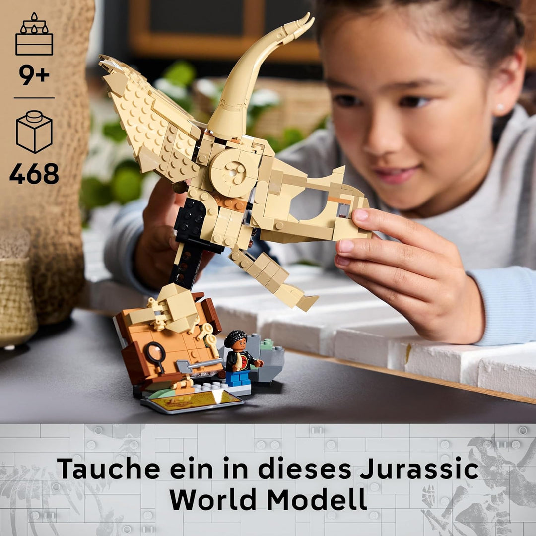 LEGO Jurassic World Dinosaurier-Fossilien: Triceratops-Schädel Modell, Dinosaurier Spielzeug für Jun