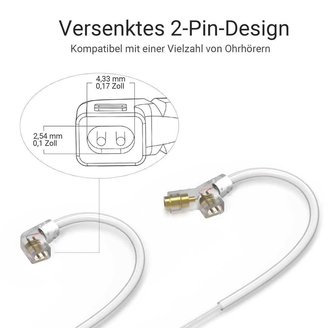 Cubilux 3,5mm 2-Pin 0,78mm IEM-Kabel mit Mikrofon, Silberbeschichtetes OFC-Kabel mit abnehmbarem Boo