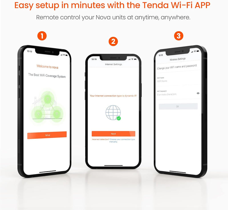 Tenda Nova Mesh WiFi System (MW6) bis zu 2000 m² Ganze Abdeckung für Zuhause, ersetzt WLAN-Router un