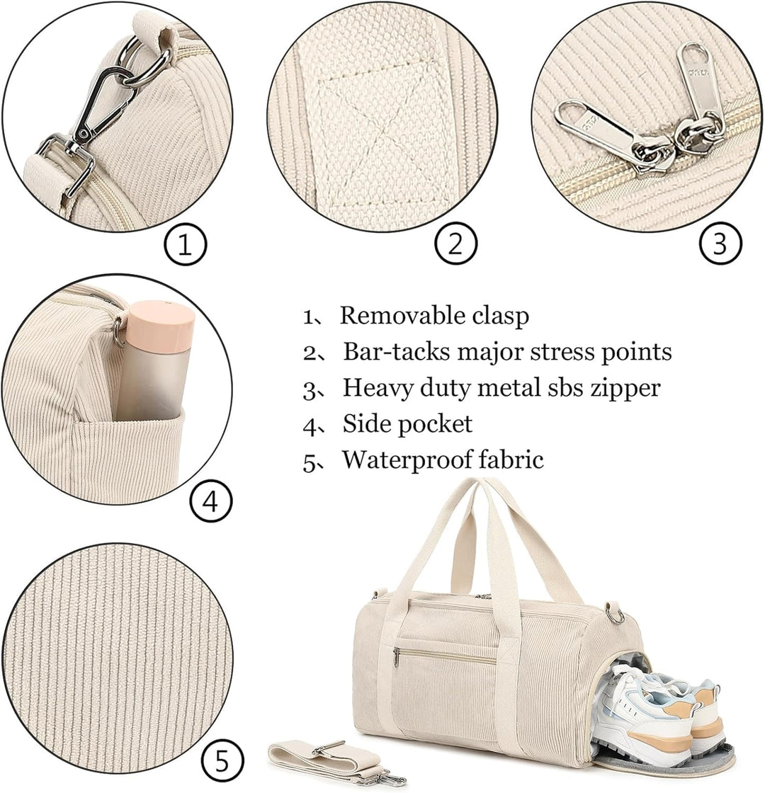 LOIDOU Sporttasche Reisetasche Damen Fitnesstasche mit grossem Schuhfach Nassfach Sport Travel Bag T