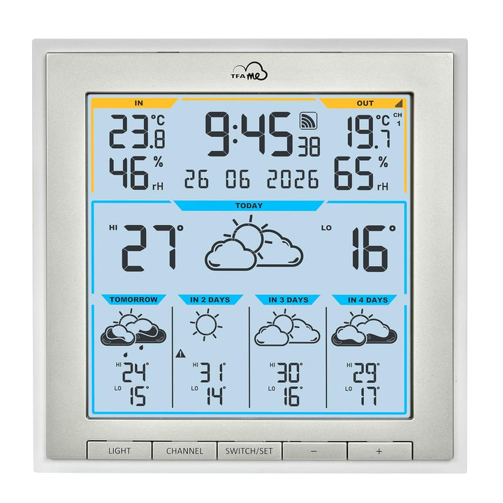 TFA 35.8105 WLAN Funkwetterstation TFA.me ID-08 Wetterprognose wetter.com 5 Tage mit Wettersymbolen,