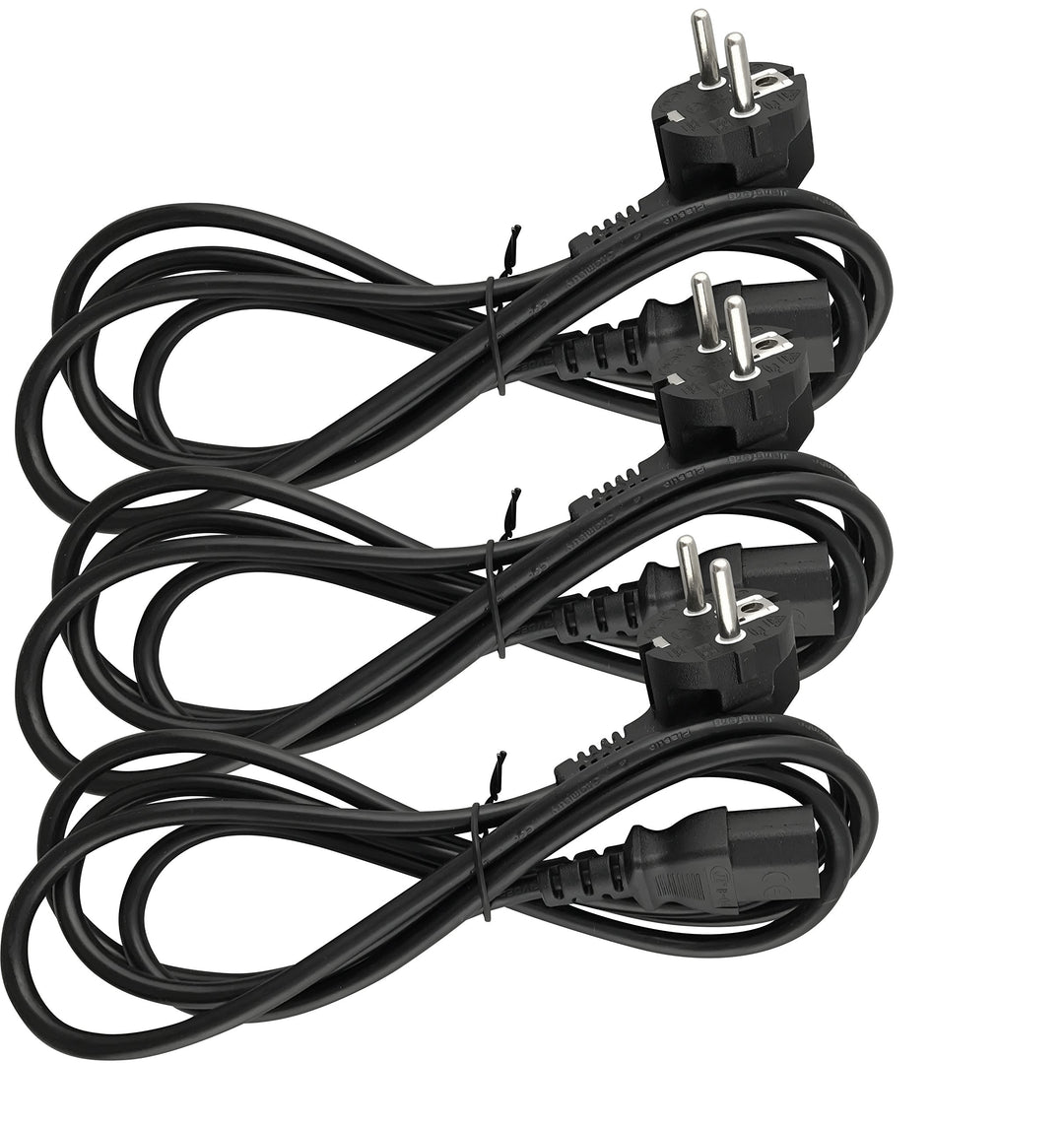Naths Hardware® | 3x Kaltgerätekabel 1,8m | Netzteil für PC Computer Monitor Bildschirm Drucker Lapt