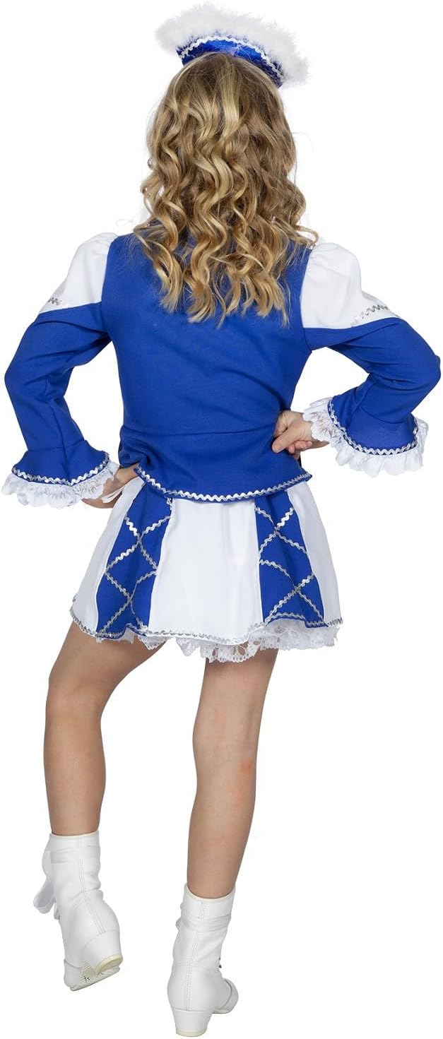 Party Discount Kinder-Kostüm Tanzmariechen blau-weiss-Silber Gr. 164