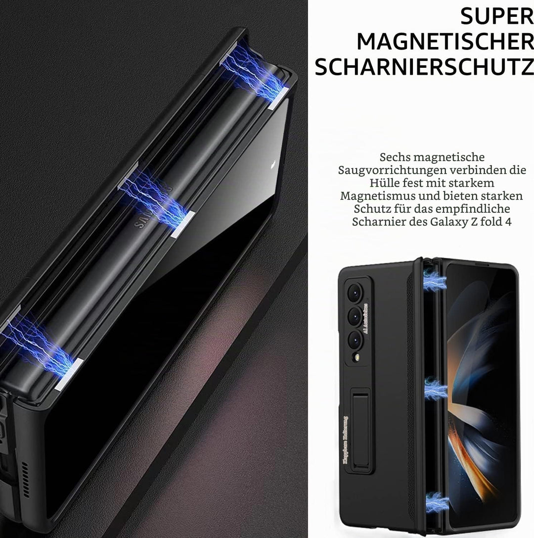 Miimall Kompatibel mit Samsung Galaxy Z Fold 4 Hülle mit Displayschutz Anti-Peeping+Magnetischer Sch