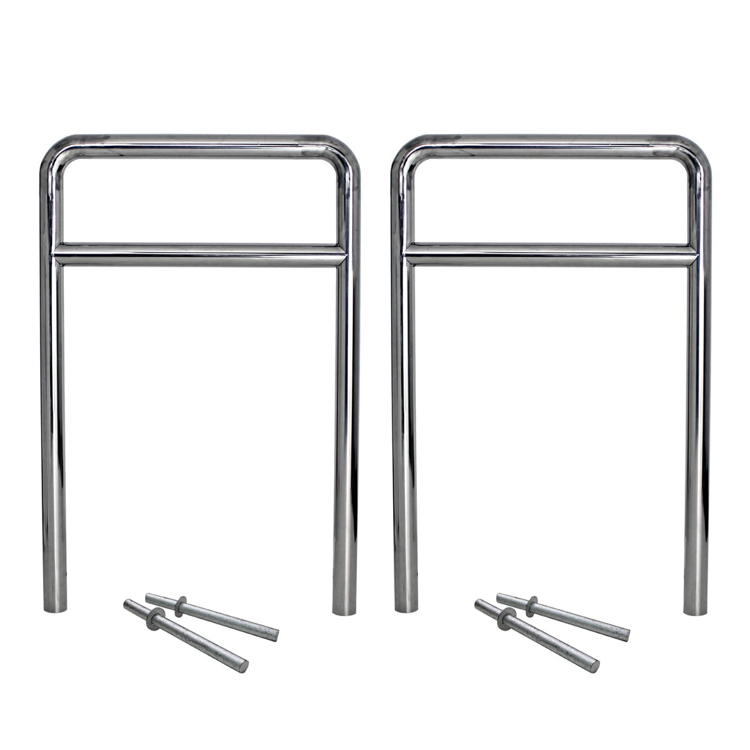 2x TRUTZHOLM Fahrradanlehnbügel Fahrradständer Anlehnständer mit Knierohr 118 x 78 cm aus Edelstahl