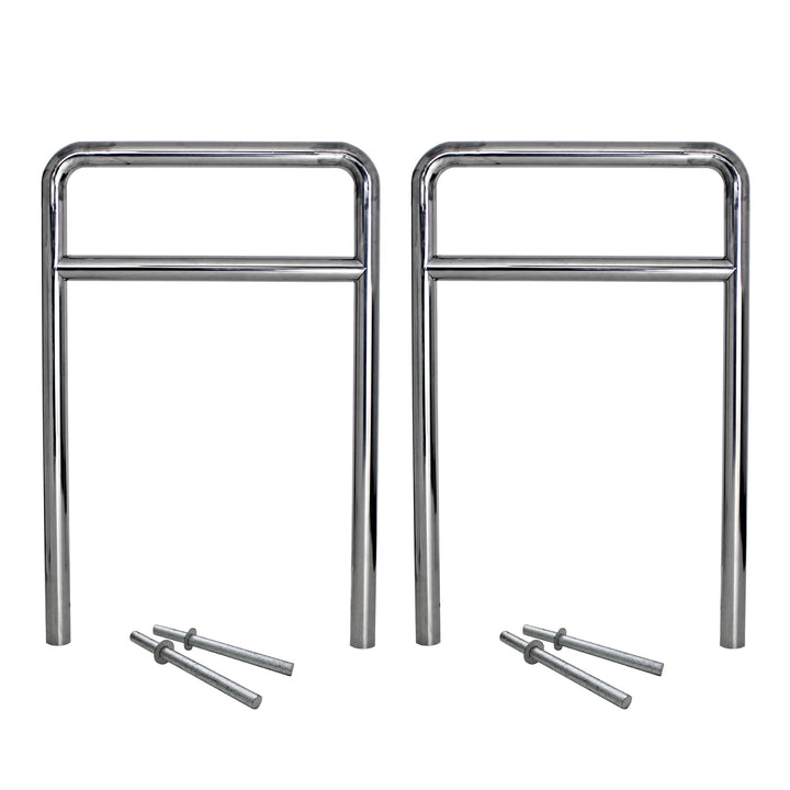 2x TRUTZHOLM Fahrradanlehnbügel Fahrradständer Anlehnständer mit Knierohr 118 x 78 cm aus Edelstahl