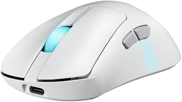 ASUS ROG Keris II Origin White Wireless RGB Gaming-Maus (ergonomisch, FPS Esport 65g leicht, ROG Aim