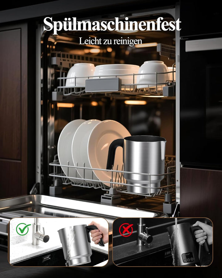 Milchaufschäumer Elektrisch 5 in 1 - Automatische Milchschäumer 500ml Grosses Fassungsvermögen Milch