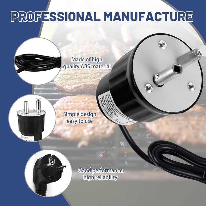 Grillmotor Elektromotor Grill Barbecue Rotator Motor ABS DC 220V-240V Regelbar Outdoor BBQ Grill Mot
