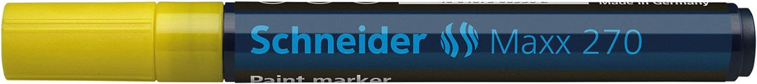 Schneider Maxx 270 Lackmarker (Rundspitze, Spitze austauschbar, 1 - 3 mm) 10er Packung gelb, gelb