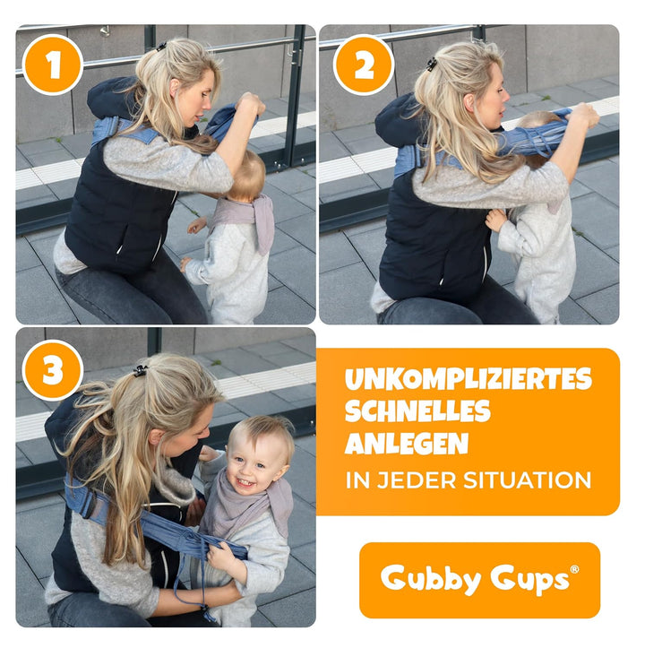 GUBBY GUPS® Ergonomische praktische Babytrage V1.0 für schnelle Einsätze von Family-Land.de® - Trage