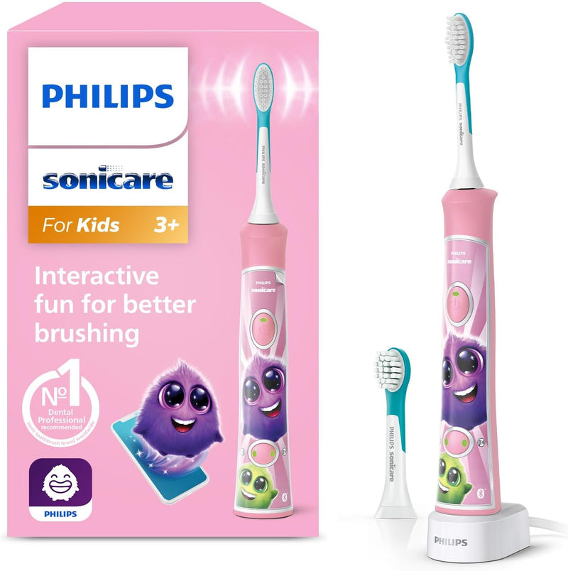 Philips Sonicare For Kids, elektrische Schallzahnbürste mit App, für Kinder ab 3 Jahren, mit SmarTim