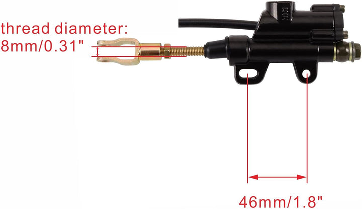 WOOSTAR Rückseite Hauptbremszylinder Bremssattel Ersatz für 50ccm 70ccm 90ccm 110ccm 125ccm Chinesis