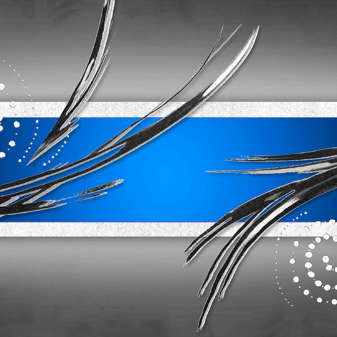 Runa Art Bild Modern Abstrakt - Made in Germany - Wandbilder Grau Blau Türkis 4 Teilig 102642c 100 x