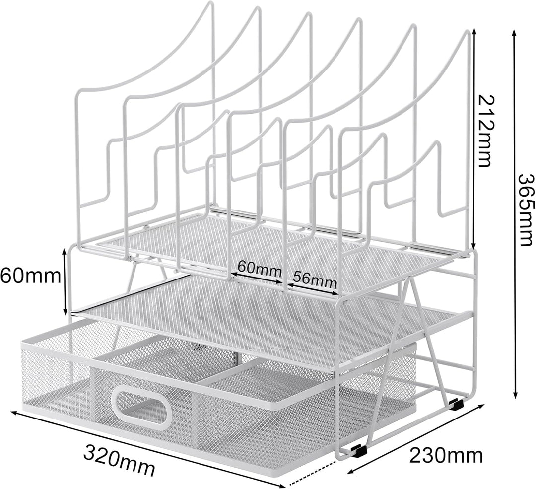 EasyPAG 6 Fächer A4 Metall Büro Schreibtisch Organizer Dokumentenhalter Aktenablage Zeitschriftenhal