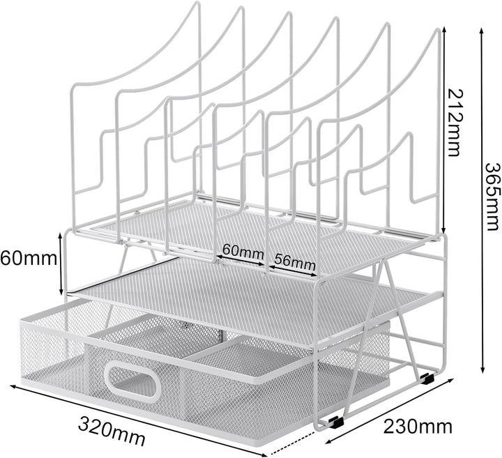 EasyPAG 6 Fächer A4 Metall Büro Schreibtisch Organizer Dokumentenhalter Aktenablage Zeitschriftenhal