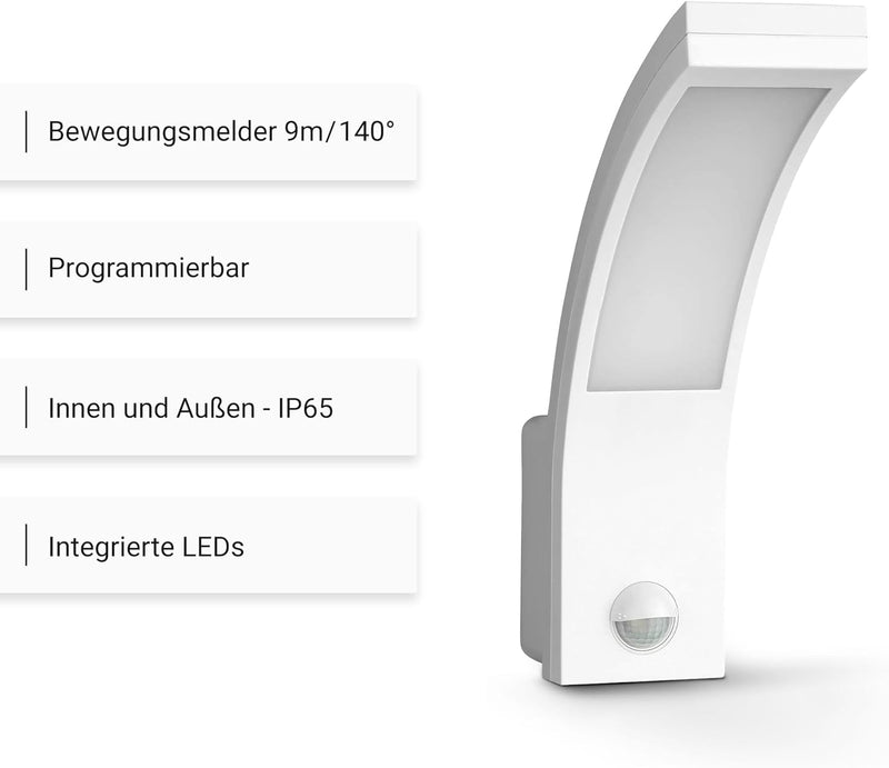 SEBSON LED Aussenleuchte mit Bewegungsmelder 2er Pack, Wandleuchte weiss, 15W, 1000lm, kaltweiss 580