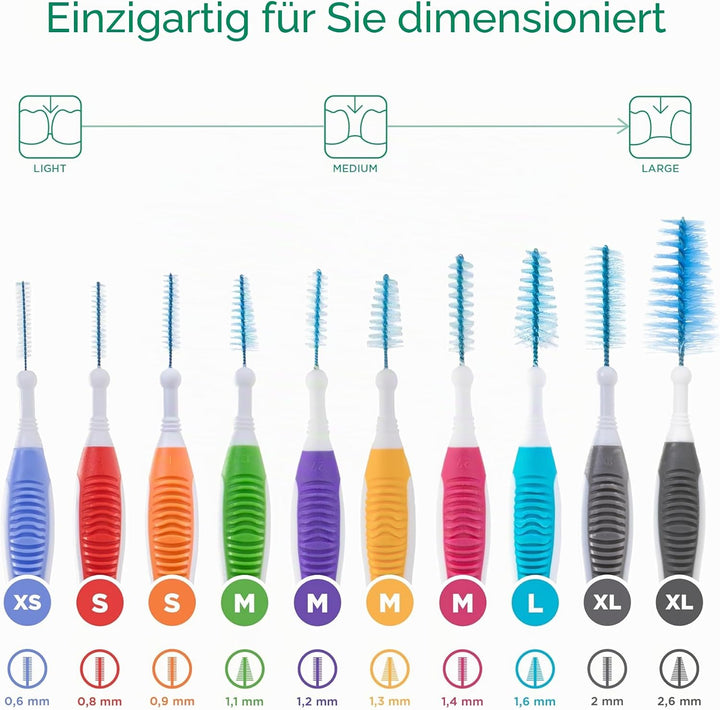GUM TRAV-LER Interdentalbürsten | Zur gründlichen Reinigung aller Zahnzwischenräume | Biegbarer Hals